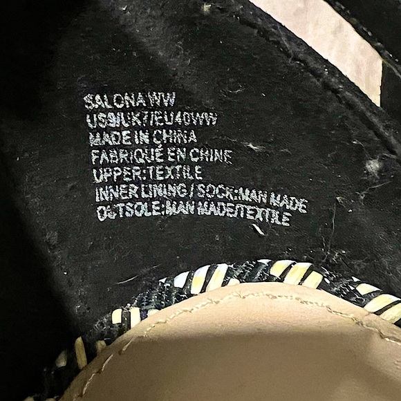 JustFab Black & White Ankle Strap Block Heels - Picture 8 of 8